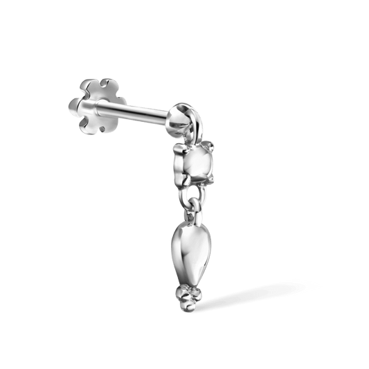 Single Tassel Threaded Charm Earring