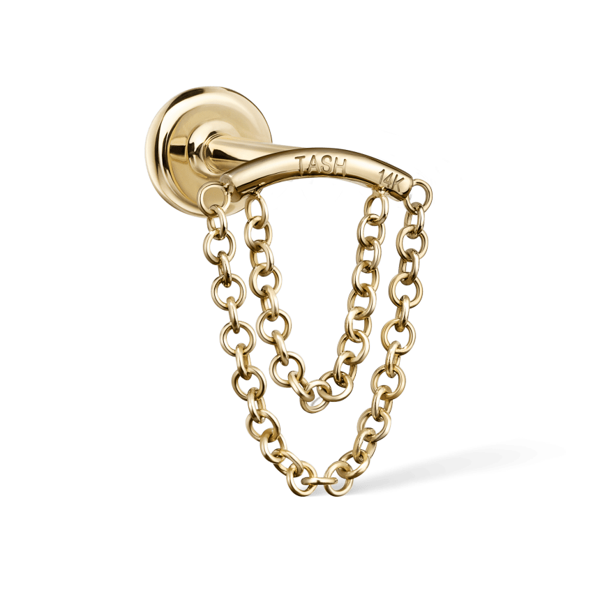 Double Chain Threaded Stud Drape With Titanium Backing