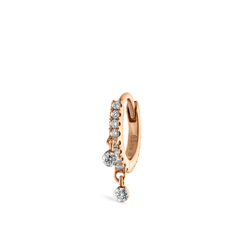 Diamond Eternity Double Dangle Hoop Earring