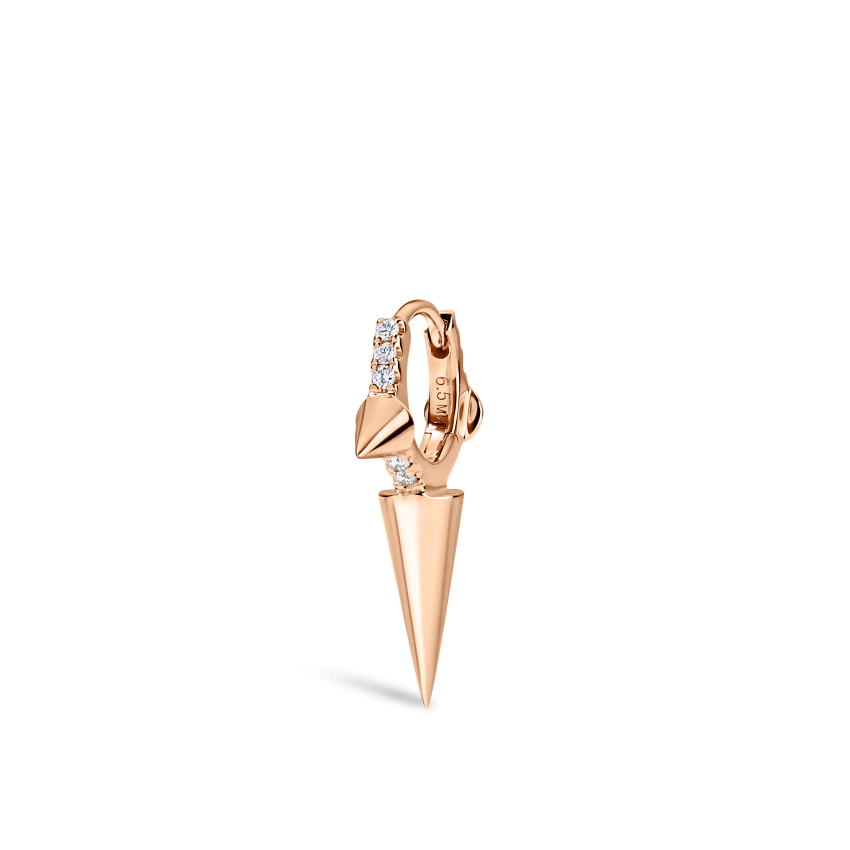 Triple Long Spike Diamond Eternity Hoop Earring