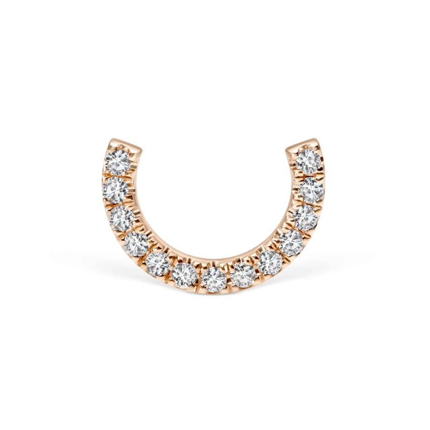 Prong Set Diamond Demi Eternity Threaded Stud Earring With Titanium Backing