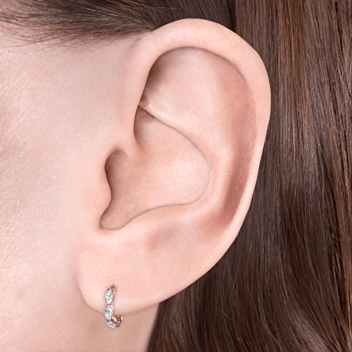Invisible Set Diamond Marquise Eternity Hoop Earring