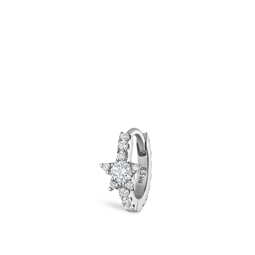 Diamond Star Eternity Hoop Earring