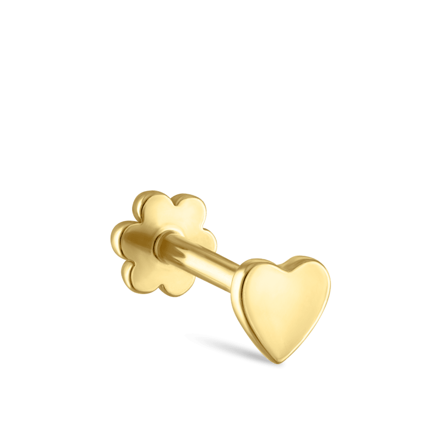 Heart Threaded Stud Earring