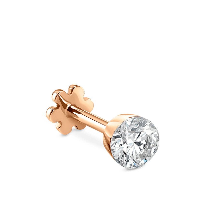 Invisible Set Diamond Threaded Stud Earring With Titanium Backing