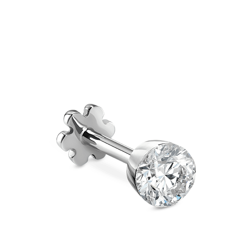 Invisible Set Diamond Threaded Stud Earring With Titanium Backing