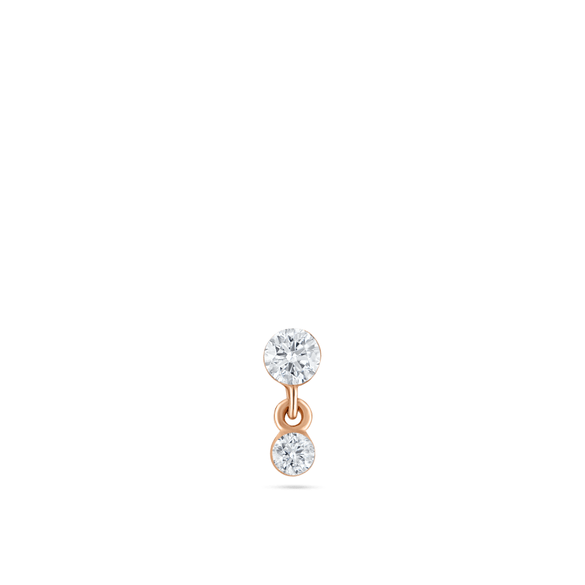 Invisible Set Diamond Dangle Threaded Stud Earring
