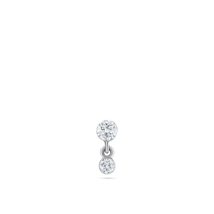 Invisible Set Diamond Dangle Threaded Stud Earring With Titanium Backing