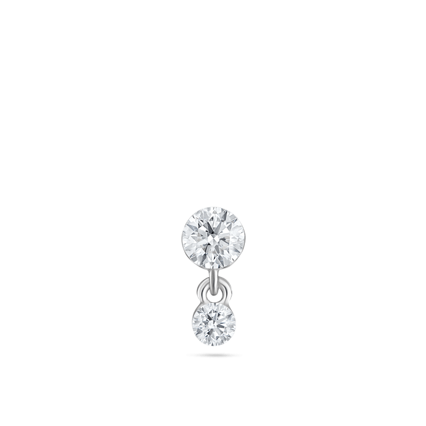 Invisible Set Diamond Dangle Threaded Stud Earring