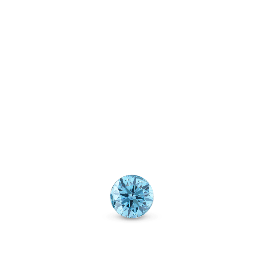 Invisible Set Light Blue Diamond Threaded Stud Earring With Titanium Backing