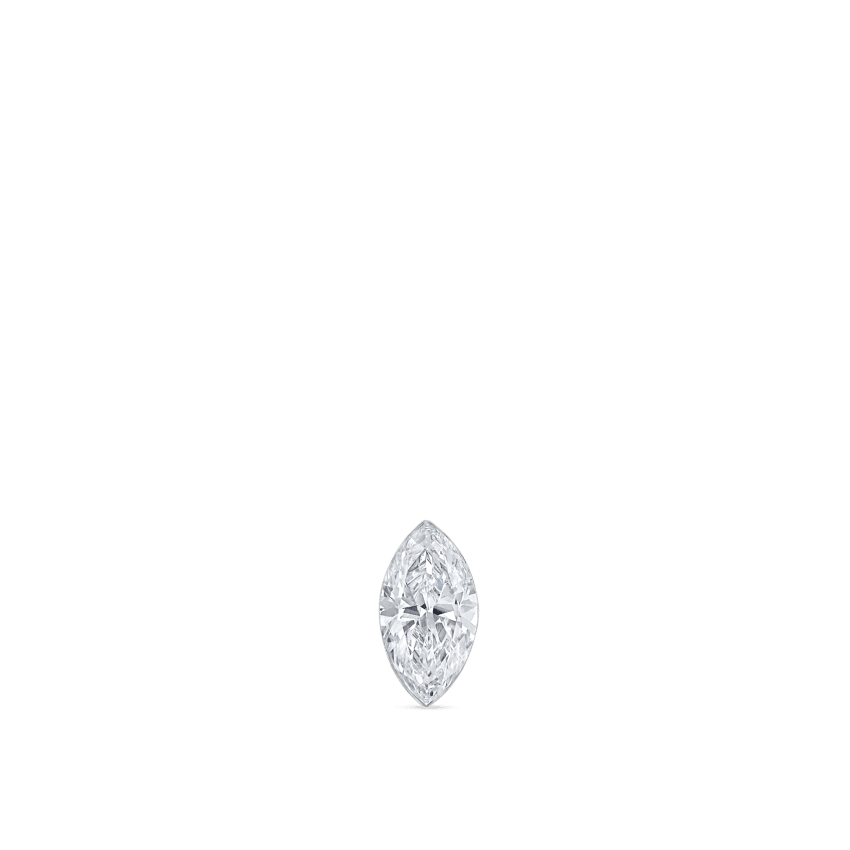 Invisible Set Diamond Marquise Threaded Stud Earring