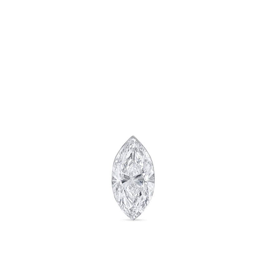 Invisible Set Diamond Marquise Threaded Stud Earring
