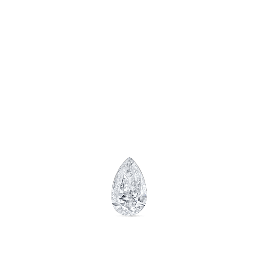 Invisible Set Diamond Pear Threaded Stud Earring With Titanium Backing