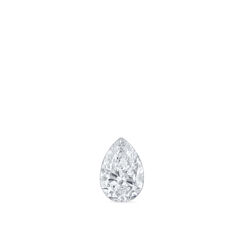 Invisible Set Diamond Pear Threaded Stud Earring With Titanium Backing