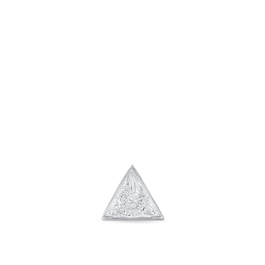 Invisible Set Triangle Diamond Threaded Stud Earring With Titanium Backing