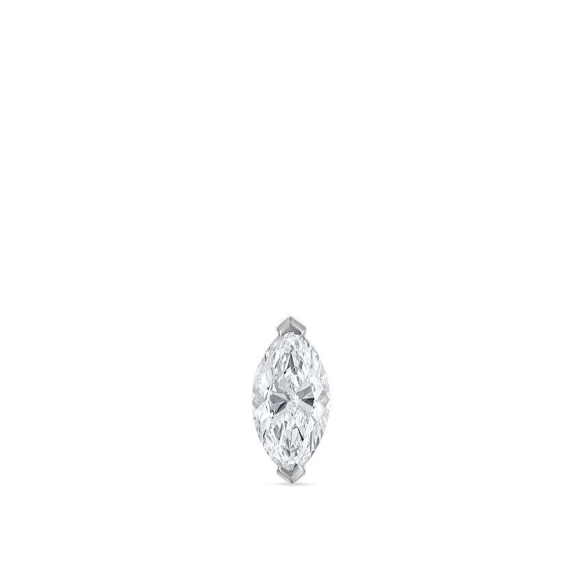 Marquise Diamond Threaded Stud Earring