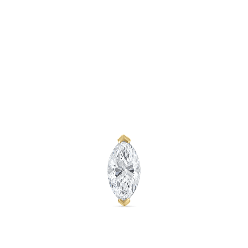 Marquise Diamond Threaded Stud Earring