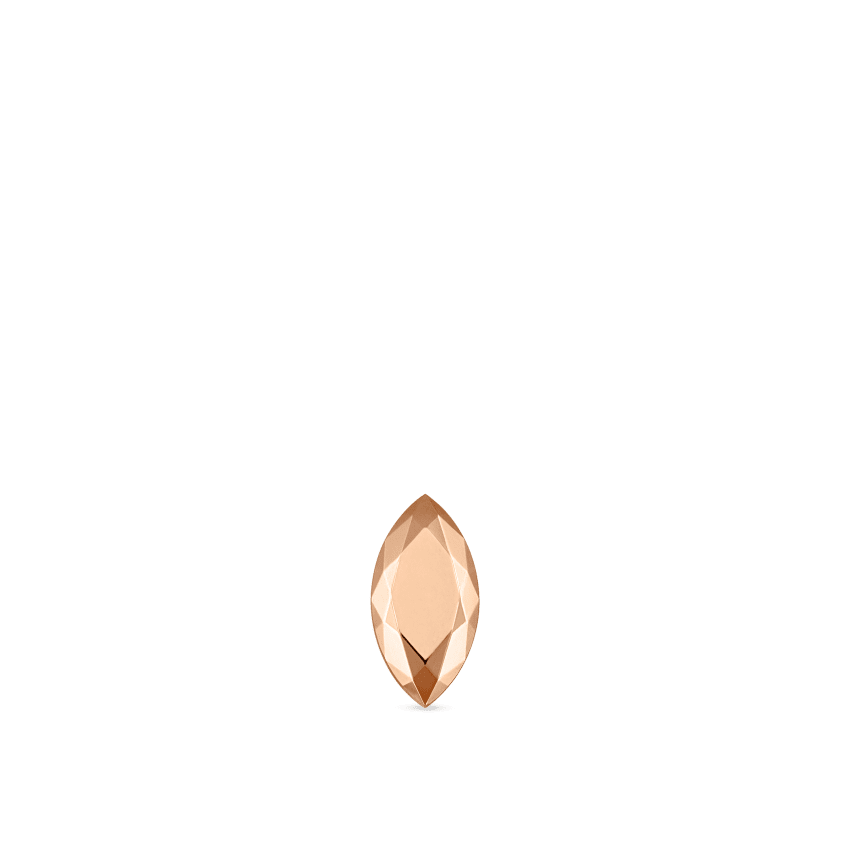 Faceted Gold Marquise Threaded Stud Earring With Titanium Backing
