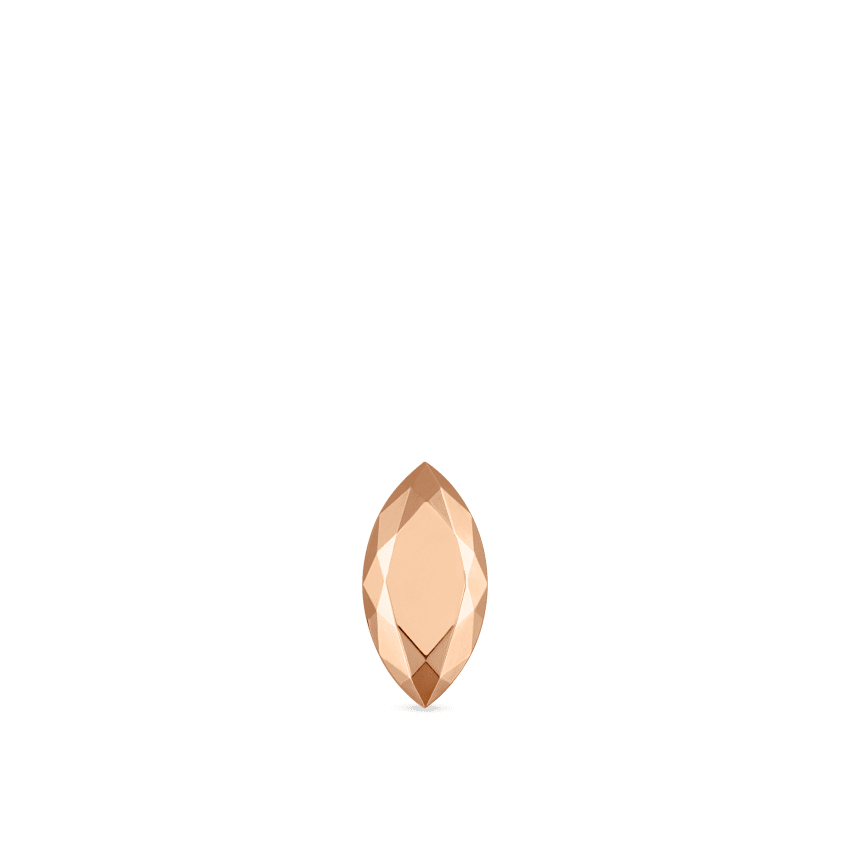 Faceted Gold Marquise Threaded Stud Earring With Titanium Backing