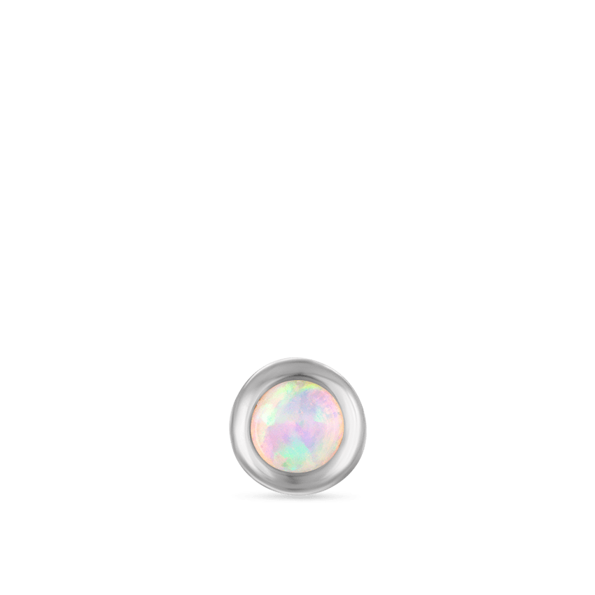 Opal Threaded Stud Earring With Titanium Backing