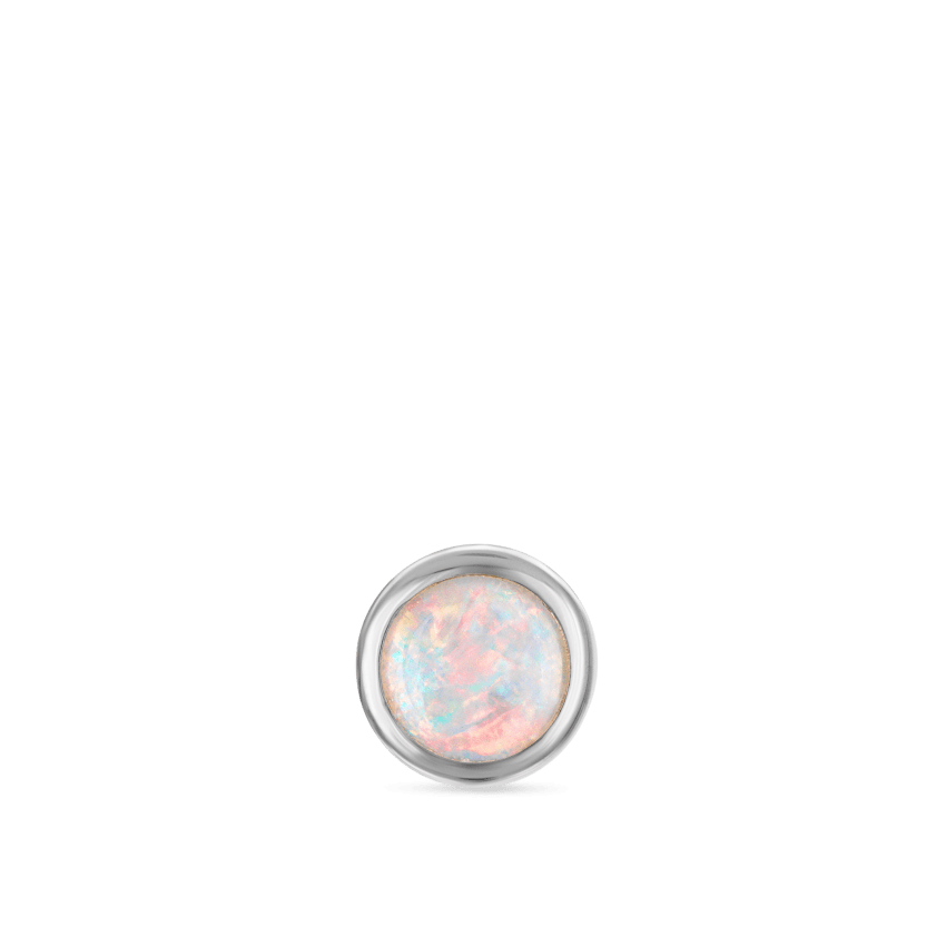 Opal Threaded Stud Earring With Titanium Backing