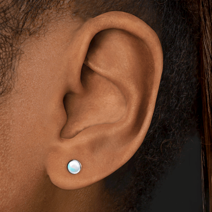 Opal Threaded Stud Earring