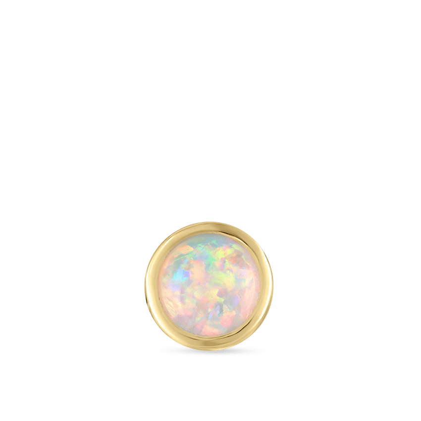 Opal Threaded Stud Earring With Titanium Backing