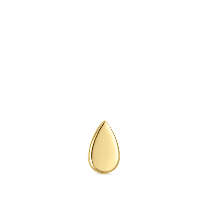 Plain Pear Shaped Threaded Stud Earring With Titanium Backing