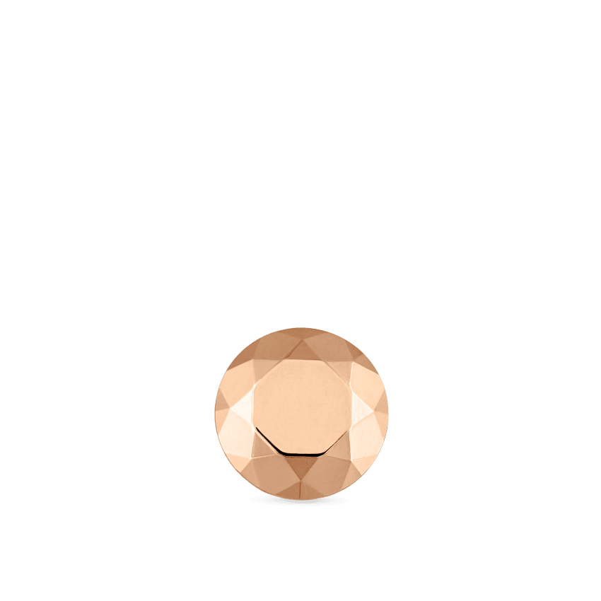 Faceted Gold Round Threaded Stud Earring With Titanium Backing