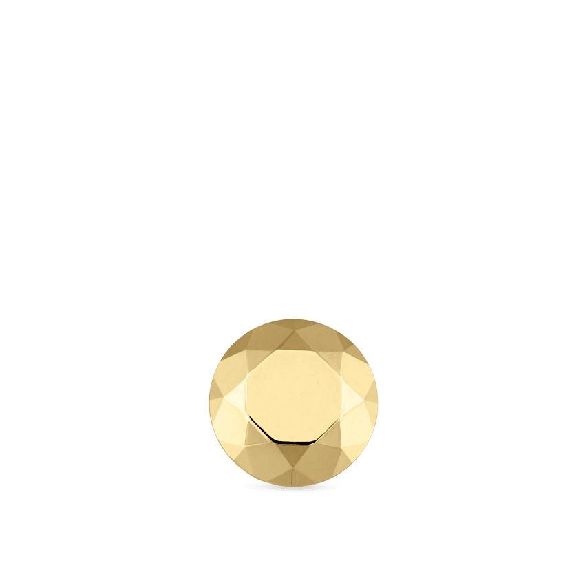 Faceted Gold Round Threaded Stud Earring With Titanium Backing