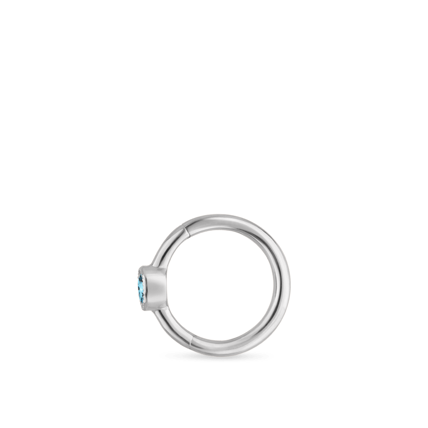 Scallop Set Light Blue Diamond Hoop Earring