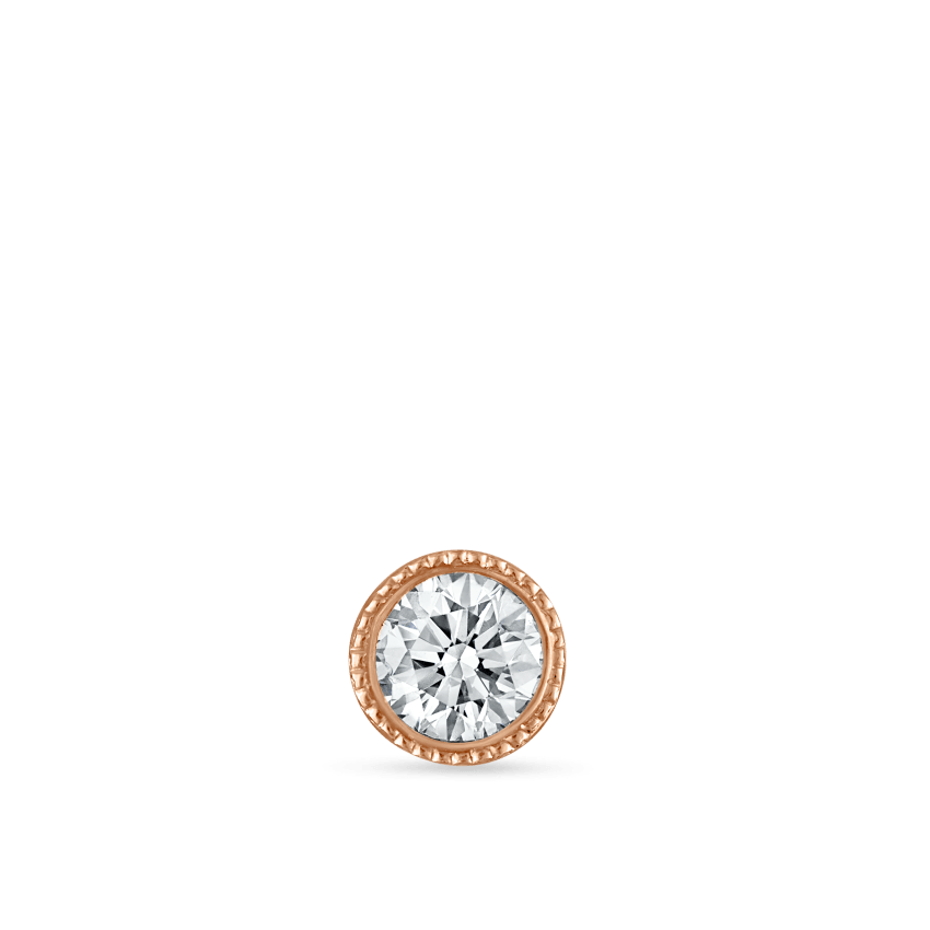 Scalloped Set Diamond Stud Earring