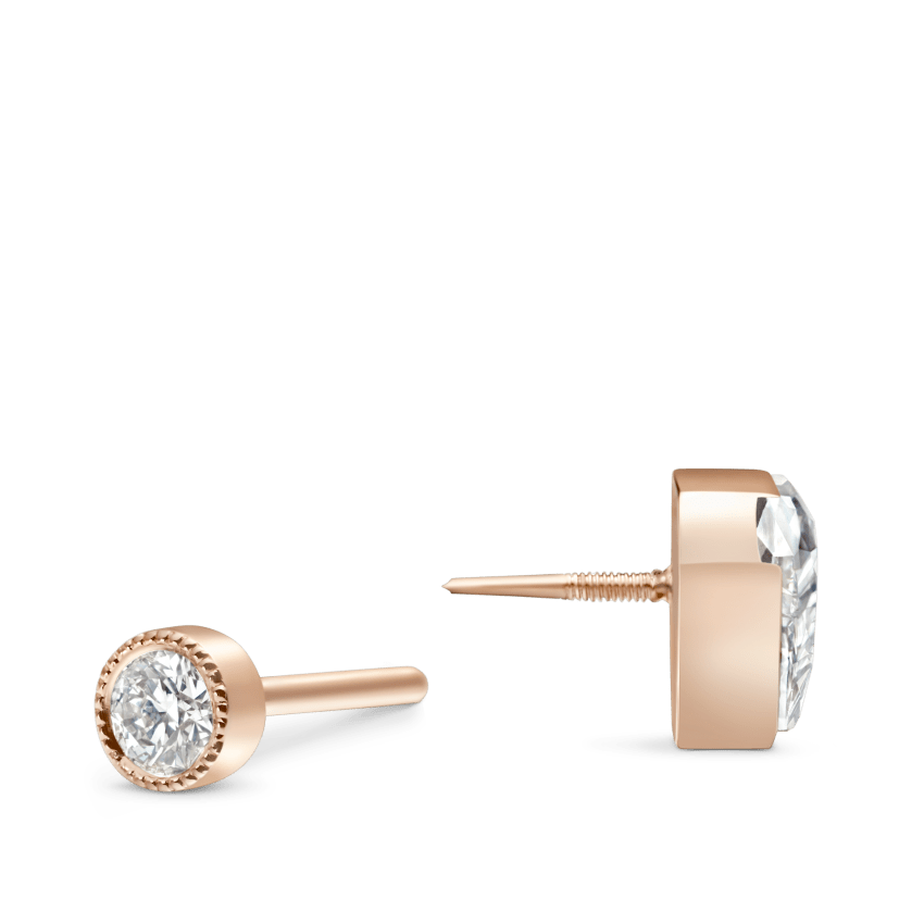 Invisible Set Silhouette Diamond Threaded Stud Earring With Titanium Backing
