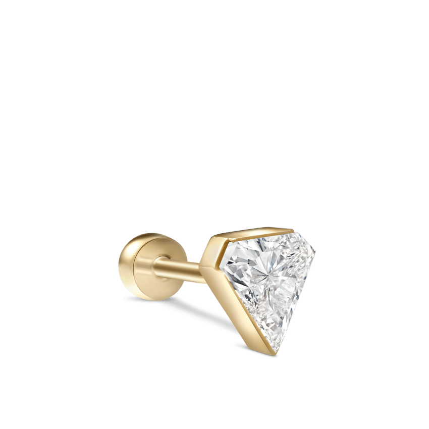 Invisible Set Silhouette Diamond Threaded Stud Earring