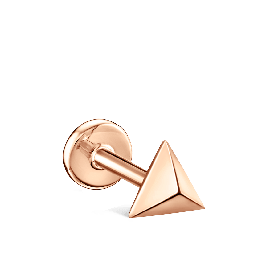 Faceted Triangle Threaded Stud Earring