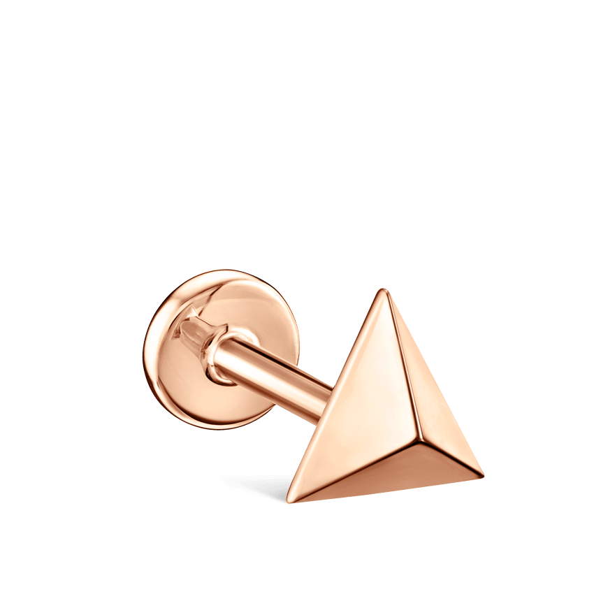 Faceted Triangle Threaded Stud Earring