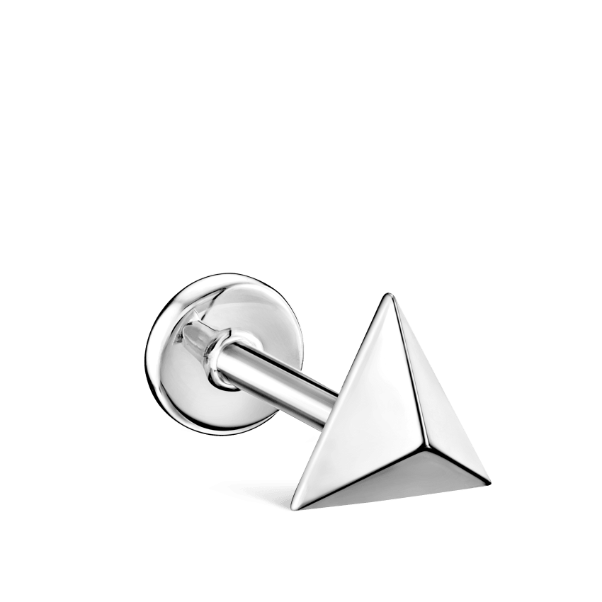 Faceted Triangle Threaded Stud Earring