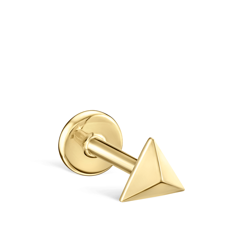 Faceted Triangle Threaded Stud Earring