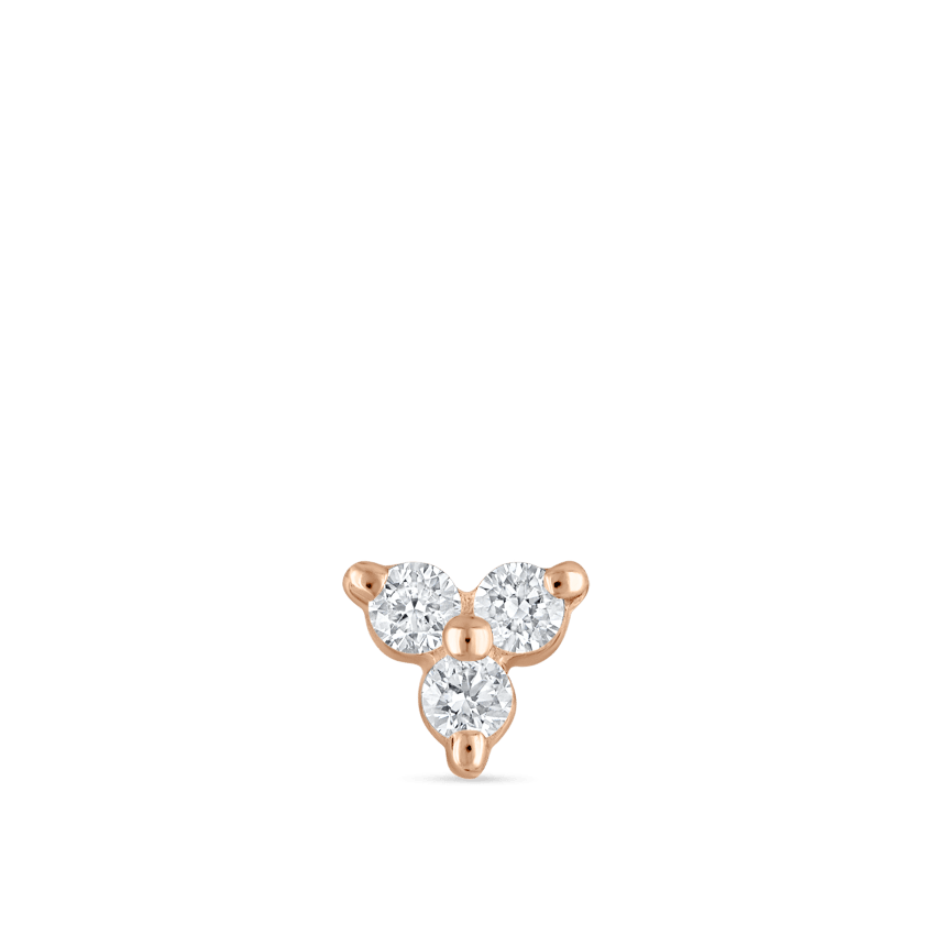 Diamond Trinity Threaded Stud Earring