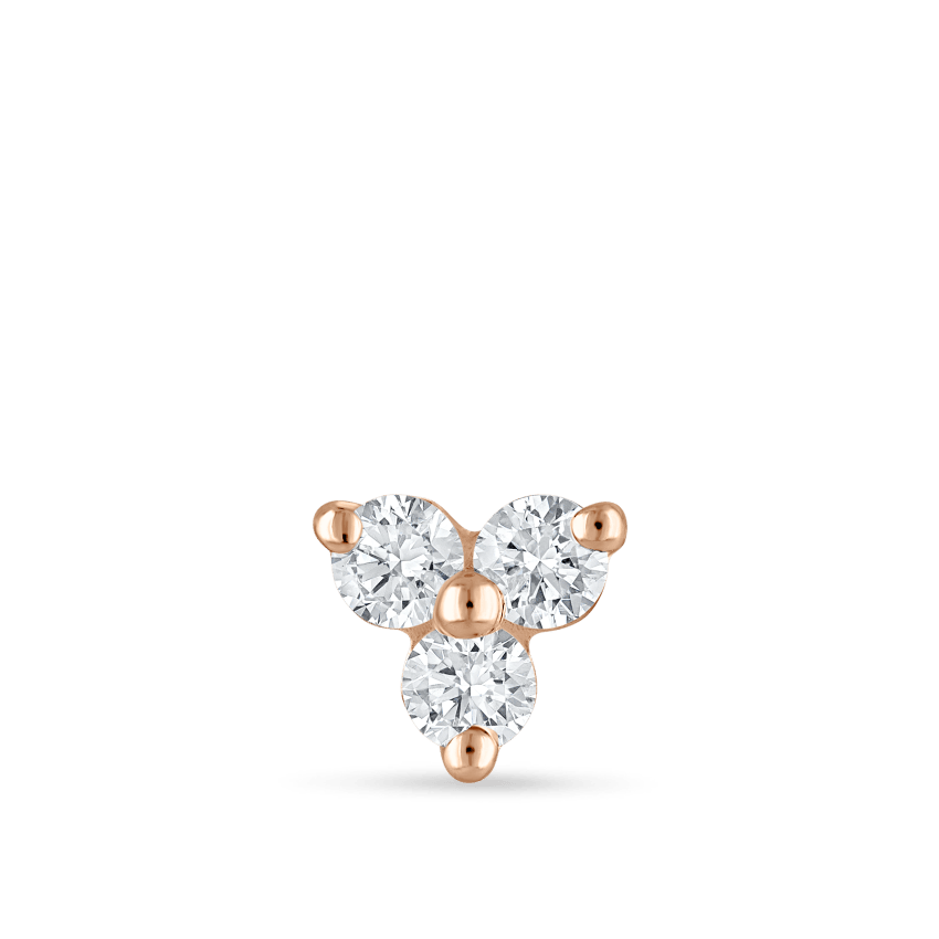 Diamond Trinity Threaded Stud Earring